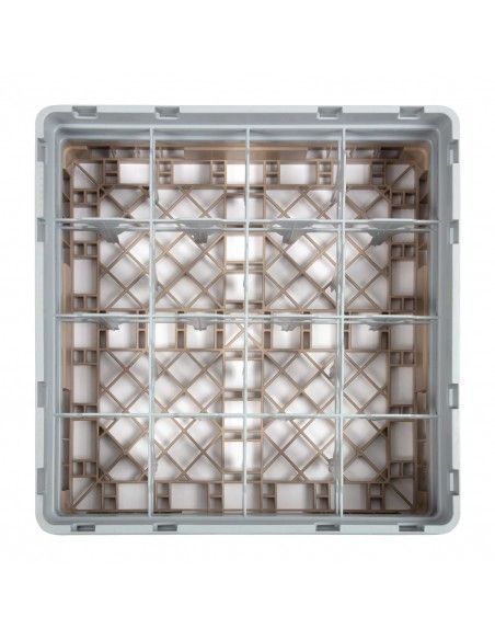Casier à verres 16 compartiments Camrack Cambro beige hauteur max 133mm