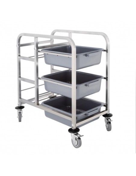 Chariot de cantine en acier inoxydable Vogue