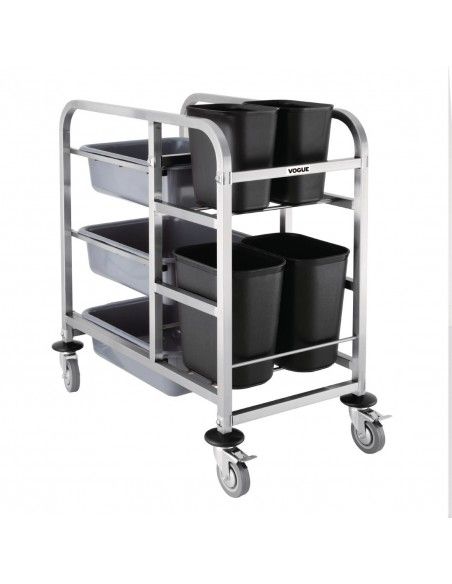 Chariot de cantine en acier inoxydable Vogue