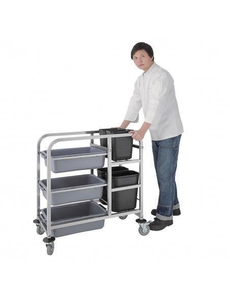 Chariot de cantine en acier inoxydable Vogue