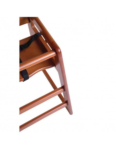 Chaise haute en bois Bolero finition bois foncé