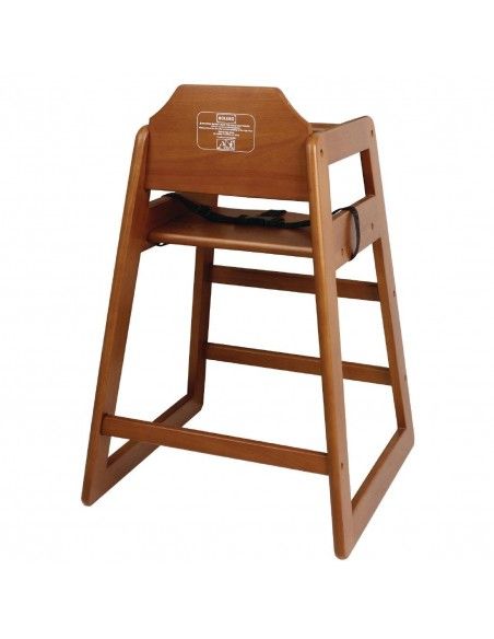 Chaise haute en bois Bolero finition bois foncé