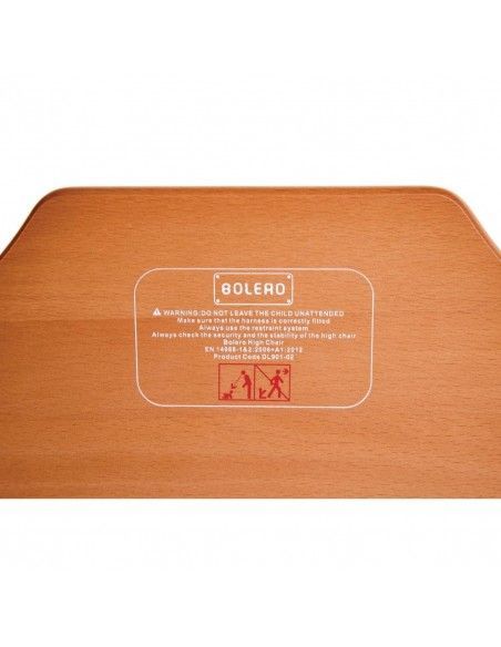 Chaise haute en bois Bolero finition bois foncé