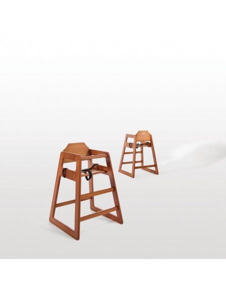 Chaise haute en bois Bolero finition bois foncé