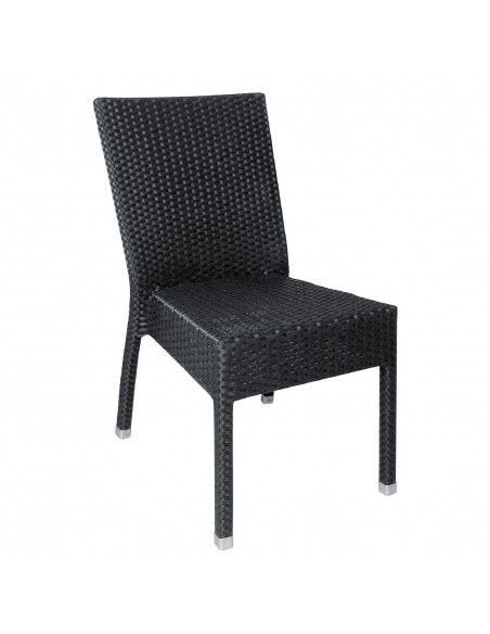 Chaises en rotin PE Bolero anthracite (Lot de 4)