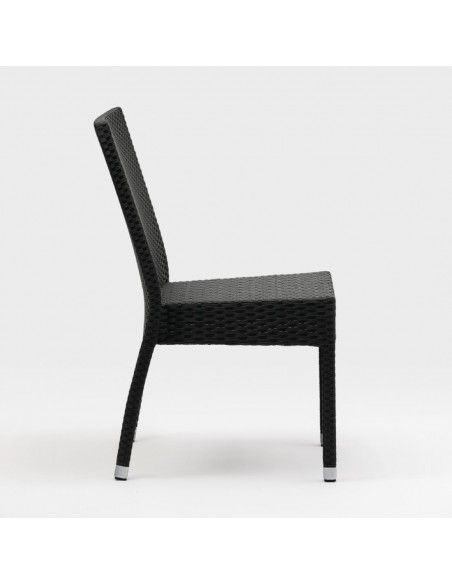 Chaises en rotin PE Bolero anthracite (Lot de 4)