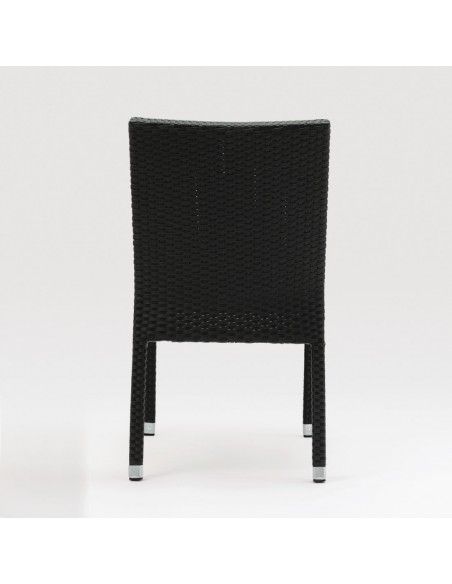 Chaises en rotin PE Bolero anthracite (Lot de 4)