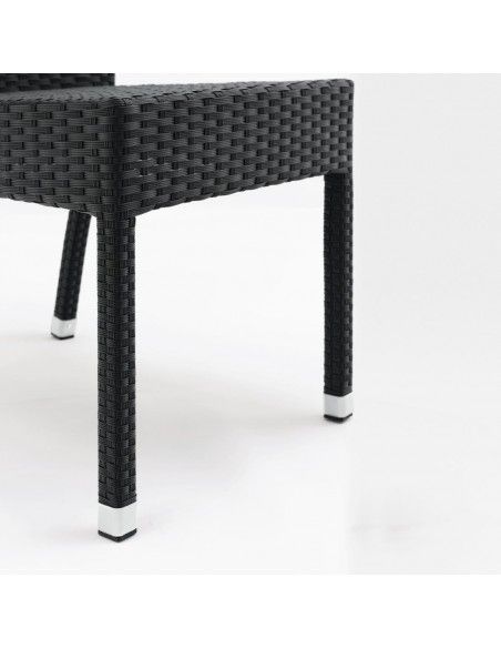 Chaises en rotin PE Bolero anthracite (Lot de 4)