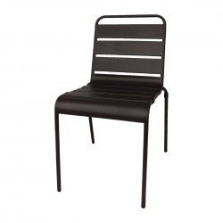 Chaise à lattes en acier Bolero noire lot de 4 2