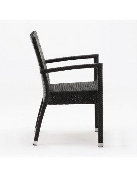 Fauteuils en rotin PE Bolero anthracite (Lot de 4)