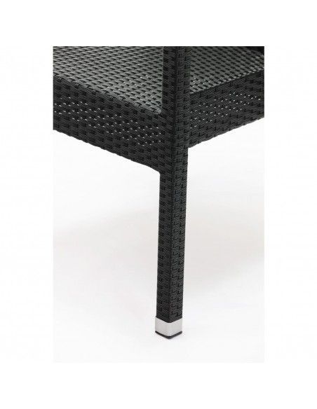 Fauteuils en rotin PE Bolero anthracite (Lot de 4)