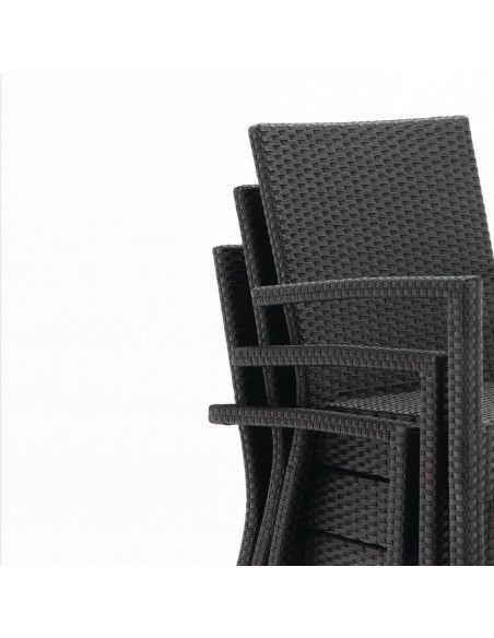 Fauteuils en rotin PE Bolero anthracite (Lot de 4)