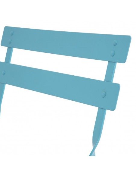 Chaises de terrasse pliantes en acier Bolero bleu turquoise (Lot de 2)