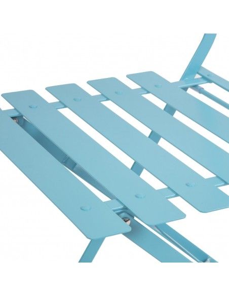 Chaises de terrasse pliantes en acier Bolero bleu turquoise (Lot de 2)