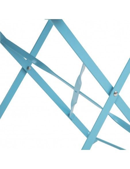 Chaises de terrasse pliantes en acier Bolero bleu turquoise (Lot de 2)
