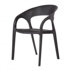 Fauteuils enveloppants en rotin PP Bolero noirs (lot de 4) 2