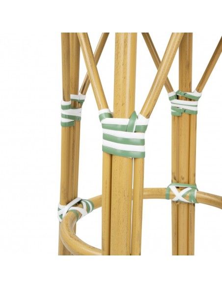 Tabourets de bar en rotin PE style parisien Bolero vert clair (lot de 2)