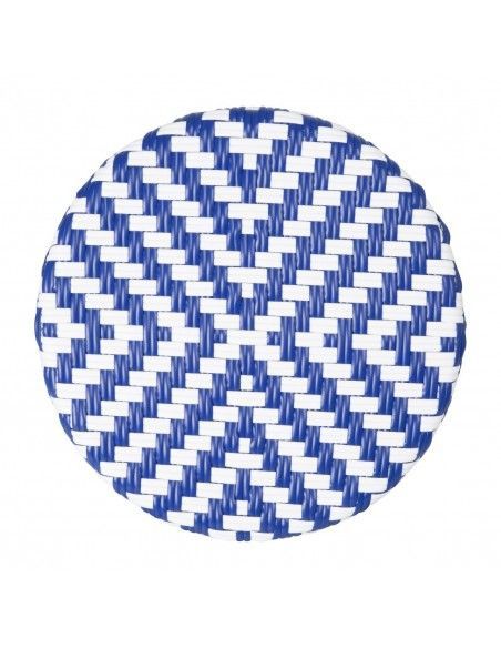 Tabourets de bar en rotin PE style parisien Bolero bleus (lot de 2)