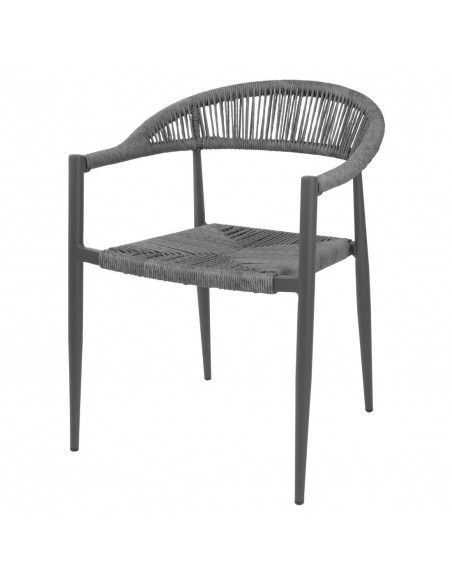 Fauteuils d'extérieur en rotin PE tressé Bolero Eden anthracite (lot de 4)