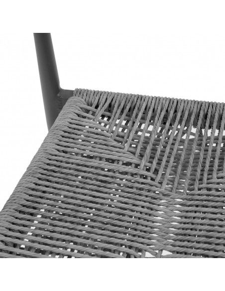 Fauteuils d'extérieur en rotin PE tressé Bolero Eden anthracite (lot de 4)