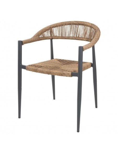 Fauteuils d'extérieur en rotin PE tressé Bolero Eden naturels (lot de 4)