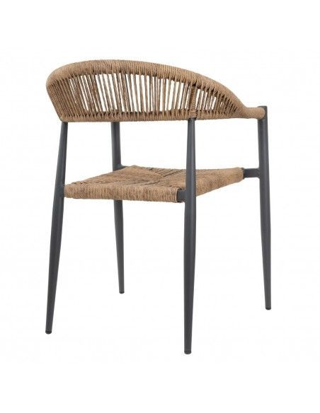 Fauteuils d'extérieur en rotin PE tressé Bolero Eden naturels (lot de 4)