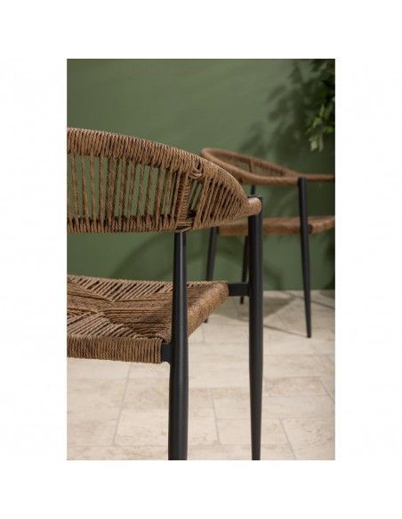 Fauteuils d'extérieur en rotin PE tressé Bolero Eden naturels (lot de 4)