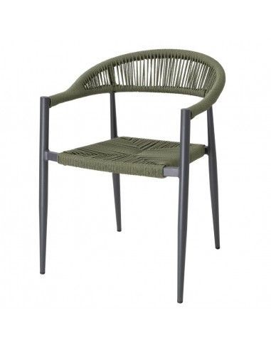 Fauteuils d'extérieur en rotin PE tressé Bolero Eden verts (lot de 4)
