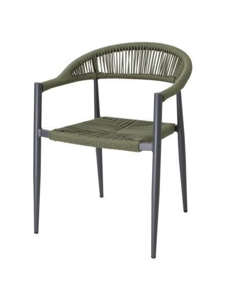 Fauteuils d'extérieur en rotin PE tressé Bolero Eden verts (lot de 4)