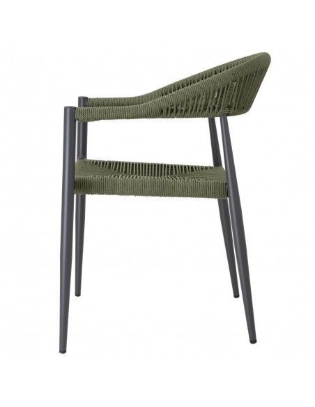 Fauteuils d'extérieur en rotin PE tressé Bolero Eden verts (lot de 4)