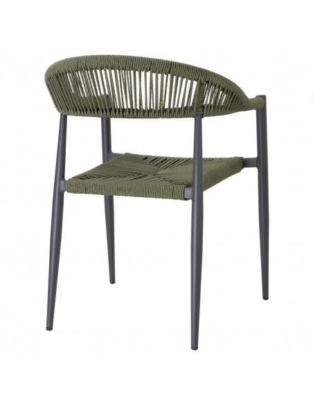 Fauteuils d'extérieur en rotin PE tressé Bolero Eden verts (lot de 4)