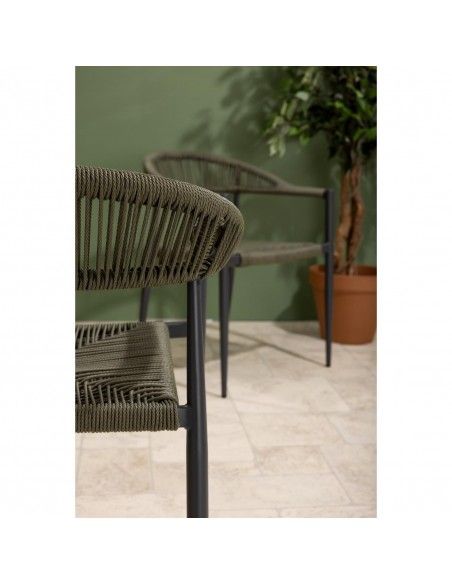 Fauteuils d'extérieur en rotin PE tressé Bolero Eden verts (lot de 4)