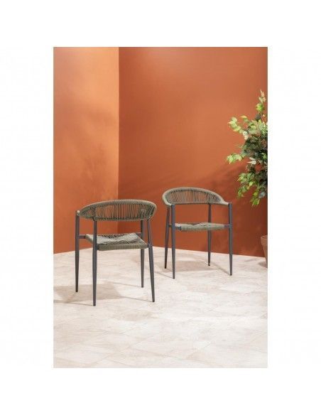 Fauteuils d'extérieur en rotin PE tressé Bolero Eden verts (lot de 4)