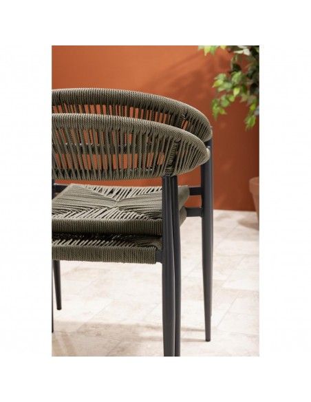 Fauteuils d'extérieur en rotin PE tressé Bolero Eden verts (lot de 4)