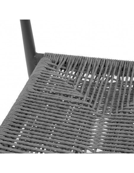 Tabourets de bar d'extérieur en rotin PE tressé Bolero Eden anthracite (lot de 2)