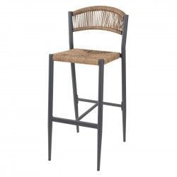 Tabourets de bar d'extérieur en rotin PE tressé Bolero Eden naturels (lot de 2)