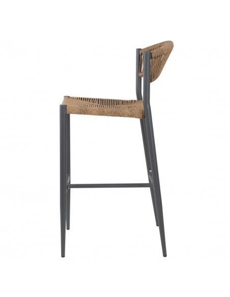 Tabourets de bar d'extérieur en rotin PE tressé Bolero Eden naturels (lot de 2)