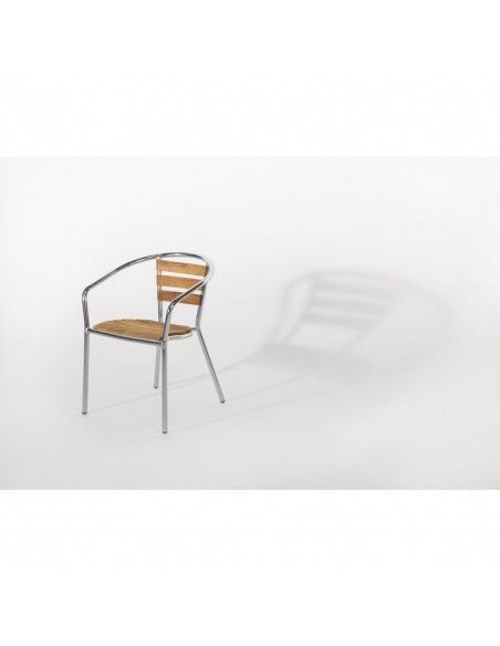 Fauteuils en frêne et aluminium Bolero 730mm (Lot de 4)