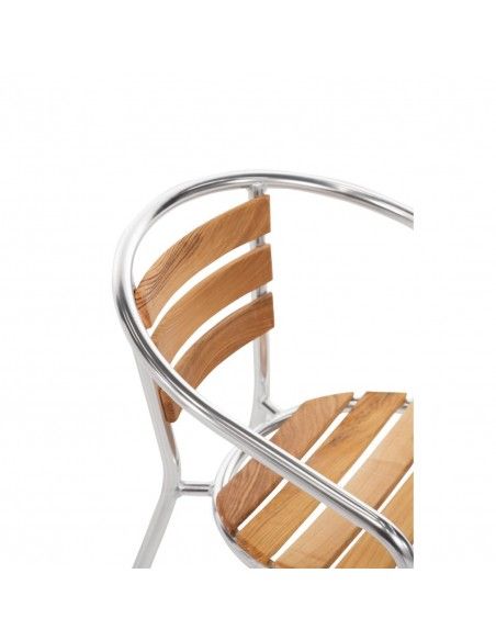 Fauteuils en frêne et aluminium Bolero 730mm (Lot de 4)