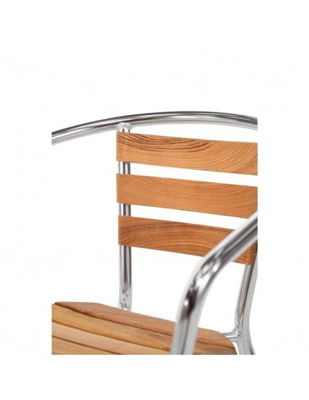 Fauteuils en frêne et aluminium Bolero 730mm (Lot de 4)