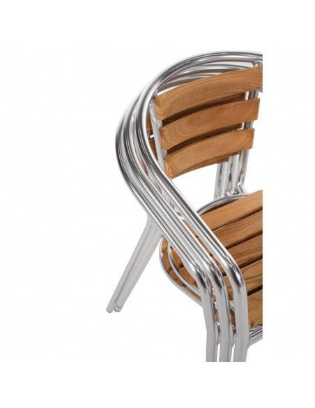 Fauteuils en frêne et aluminium Bolero 730mm (Lot de 4)