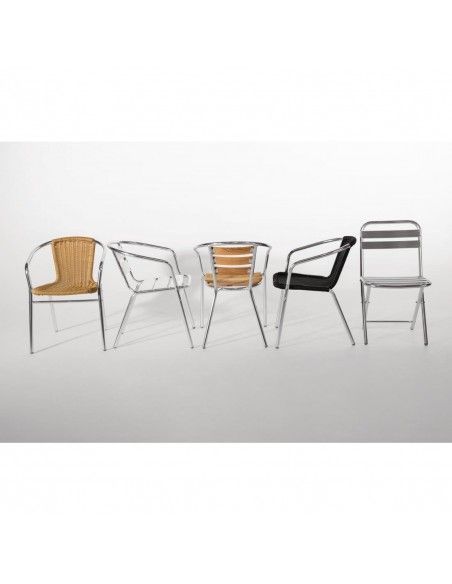 Fauteuils en frêne et aluminium Bolero 730mm (Lot de 4)