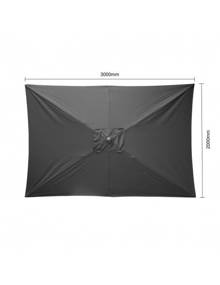 Parasol rectangulaire Bolero Seville 2x3m noir