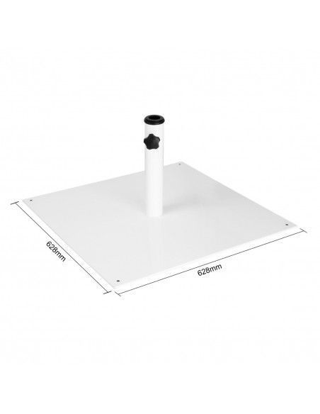 Pied de parasol plat en métal Bolero blanc 18kg
