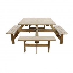 Table de pique-nique en bois carrée Rowlinson 1980mm 2