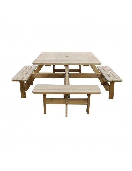 Table de pique-nique en bois carrée Rowlinson 1980mm