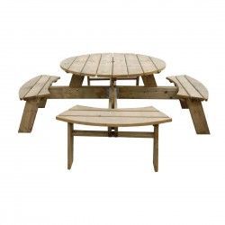 Table de pique-nique en bois ronde Rowlinson 2000mm 2