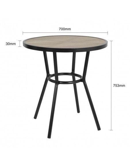 Table ronde d'extérieur Marston Bolero noire 700mm