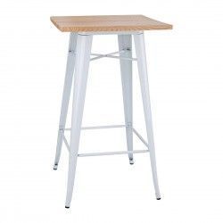 Mange-debout blanc avec plateau en bois Bolero Bistro