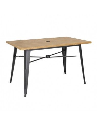 Table d'extérieur en aluminium et bois Bolero Complete 120x76 cm bois clair